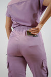 Nelly Cargo Scrub Pants in Purple