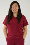 Arlo Scrub Top in Burgundy