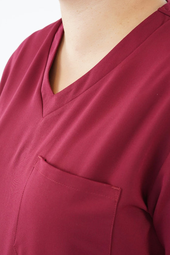 Arlo Scrub Top in Burgundy