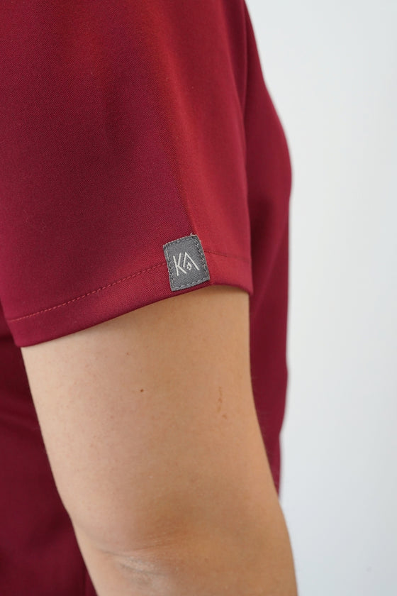 Arlo Scrub Top in Burgundy