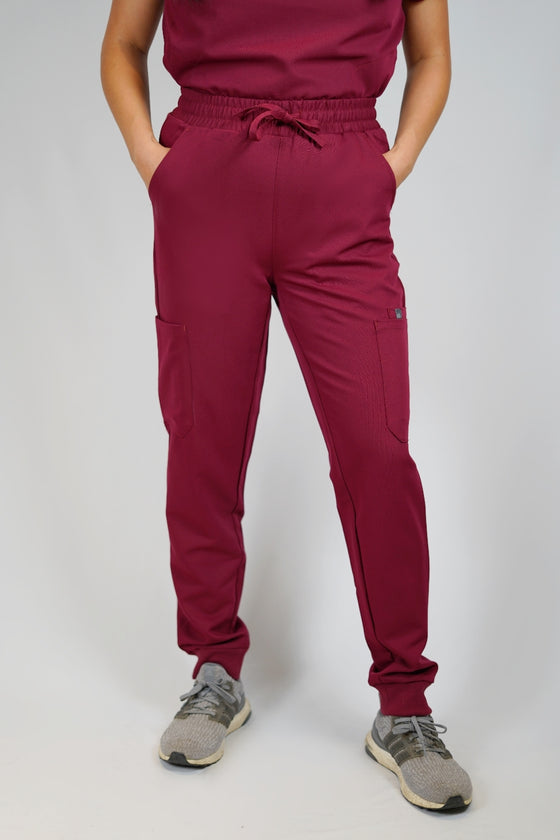 Attikus Scrub Pants in Burgundy