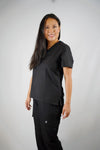 Arlo Scrub Top in Black