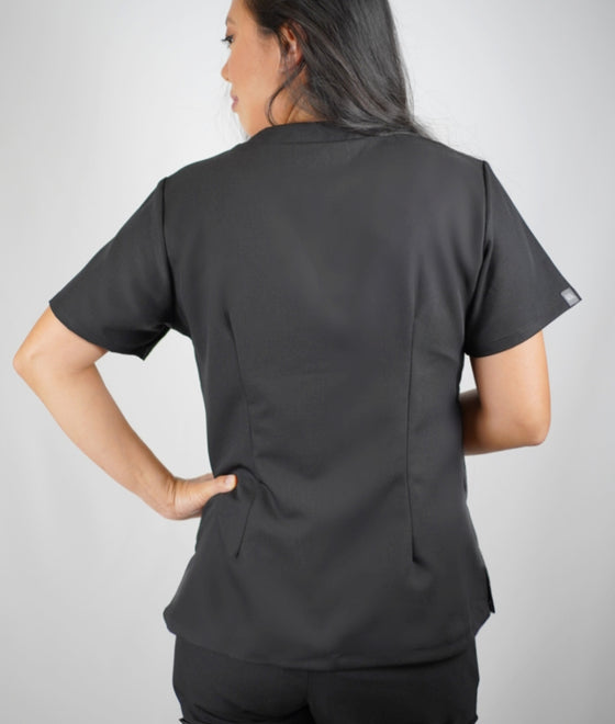 Arlo Scrub Top in Black