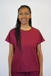 Aria Scrub Top in Burgundy