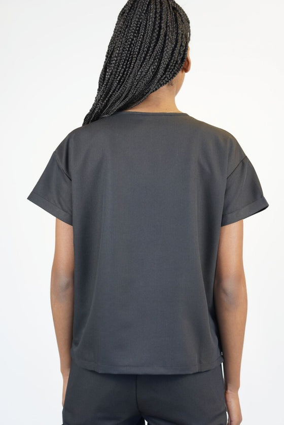 Zadie Scrub Top in Black