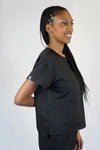 Zadie Scrub Top in Black