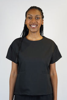  Zadie Scrub Top in Black